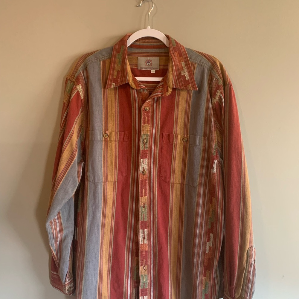 The Territory Ahead Men’s Striped Multicolor Button-Up Shirt